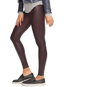 Spanx faux leather leggings - burgundy, Medium